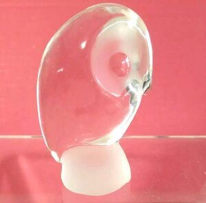 Vintage Frosted Crystal Owl Reijmyre Kristall Sweden, Handmade, 3.75" Tall